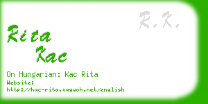 rita kac business card